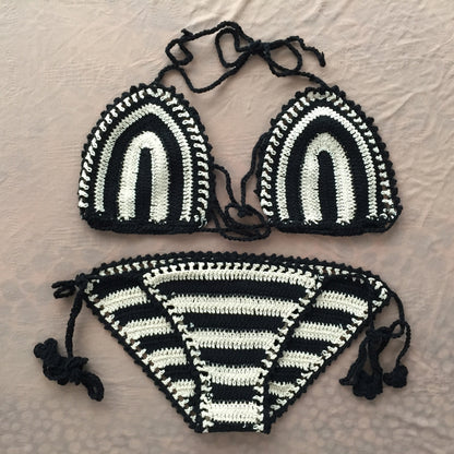 Quick sell explosion, Hand Crochet Bikini Set, sexy beach handmade woven cotton wrap swimsuit, swimsuit woman