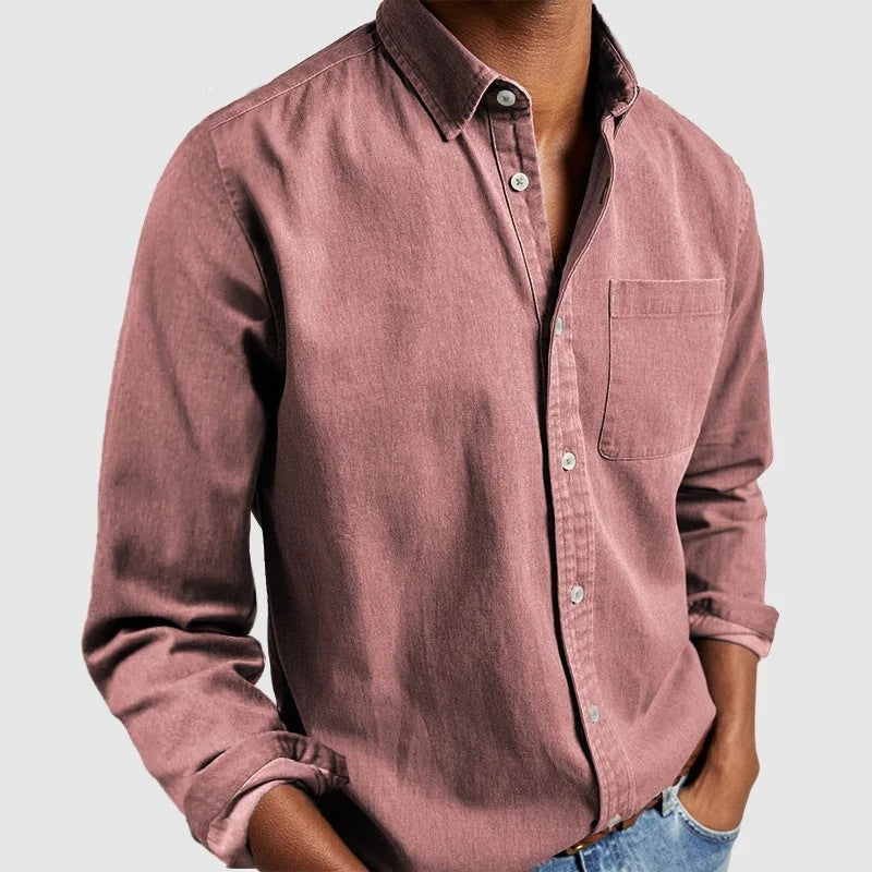 2024 Men's Shirt New Long Sleeve Lapel