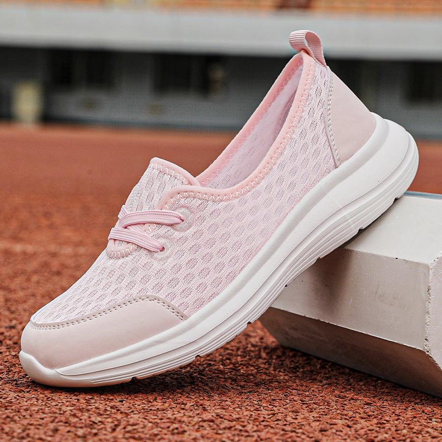 Lace-up Mesh Sneakers Fashion Sports Shoes Women Solid Cozy Flats Shoes