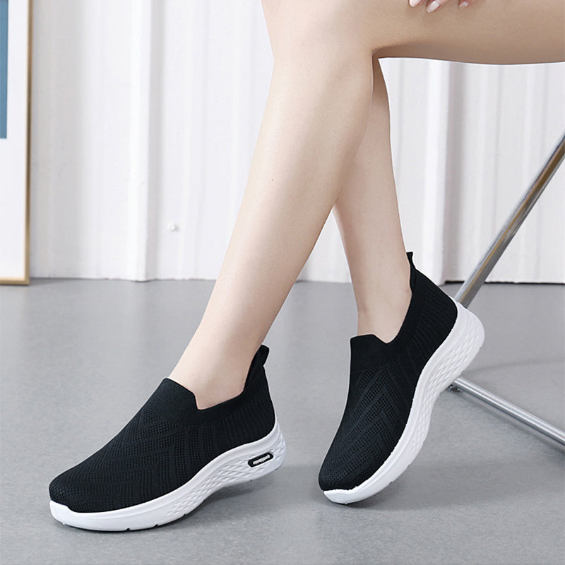 Casual Mesh Shoes Sock Slip On Flat Shoes For Women Sneakers Casual Soft Sole Walking Sports Shoe