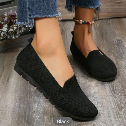 Casual Mesh Flats Shoes Fashion Solid Color Round Toe Loafers Cozy Lazy Shoes